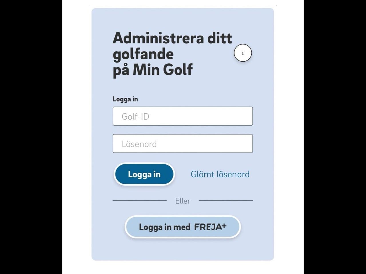 Byt lösenord på MinGolf